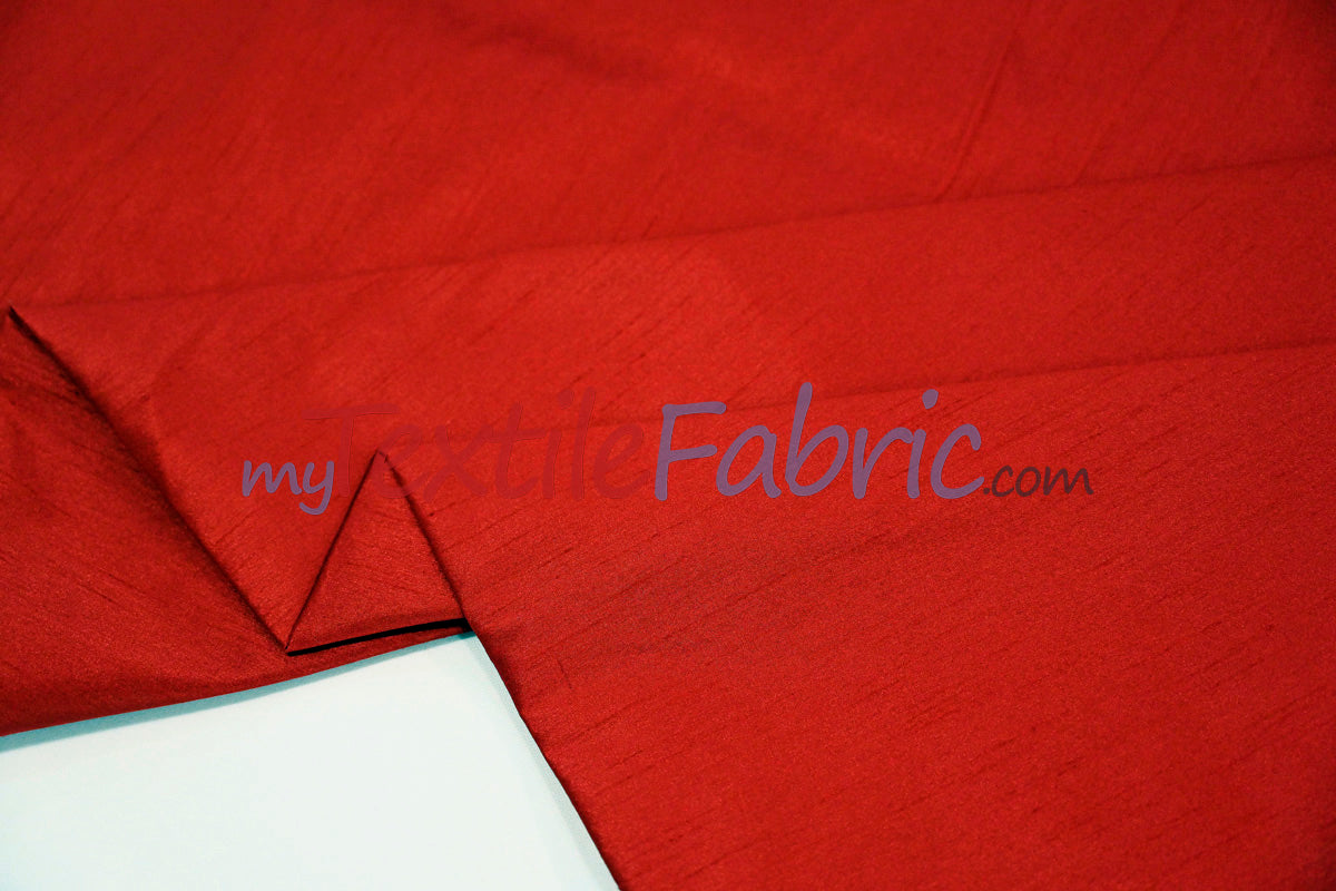 Faux Silk Polyester Dupioni Fabric - Solid Texture, 54" Width, Multiple Colors (Yards, Bolts, Sample Swatch)