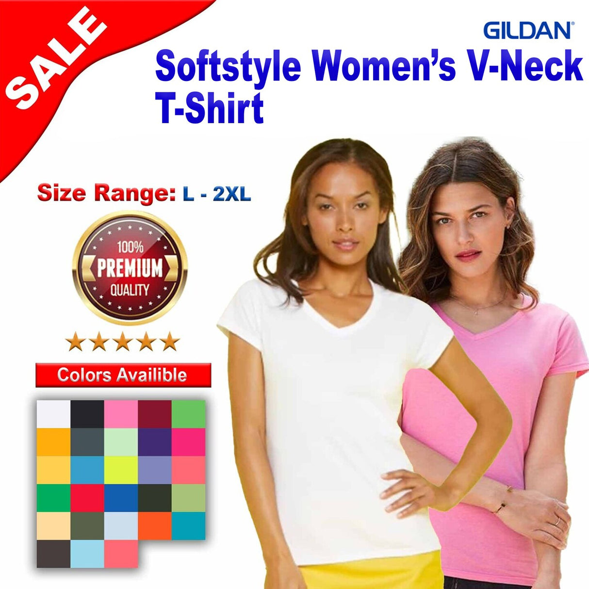 Gildan® Softstyle Women’s Short Sleeve V-Neck Tee