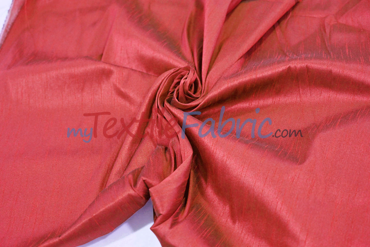 Faux Silk Polyester Dupioni Fabric - Solid Texture, 54" Width, Multiple Colors (Yards, Bolts, Sample Swatch)