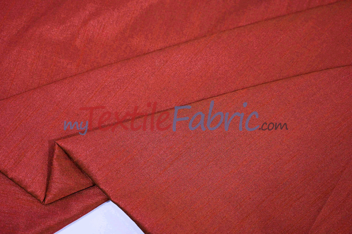 Faux Silk Polyester Dupioni Fabric - Solid Texture, 54" Width, Multiple Colors (Yards, Bolts, Sample Swatch)