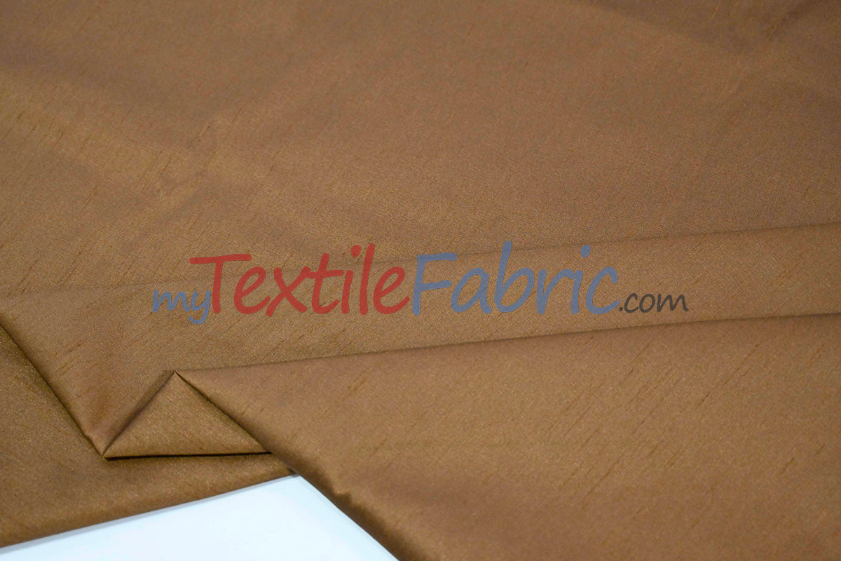 Faux Silk Polyester Dupioni Fabric - Solid Texture, 54" Width, Multiple Colors (Yards, Bolts, Sample Swatch)