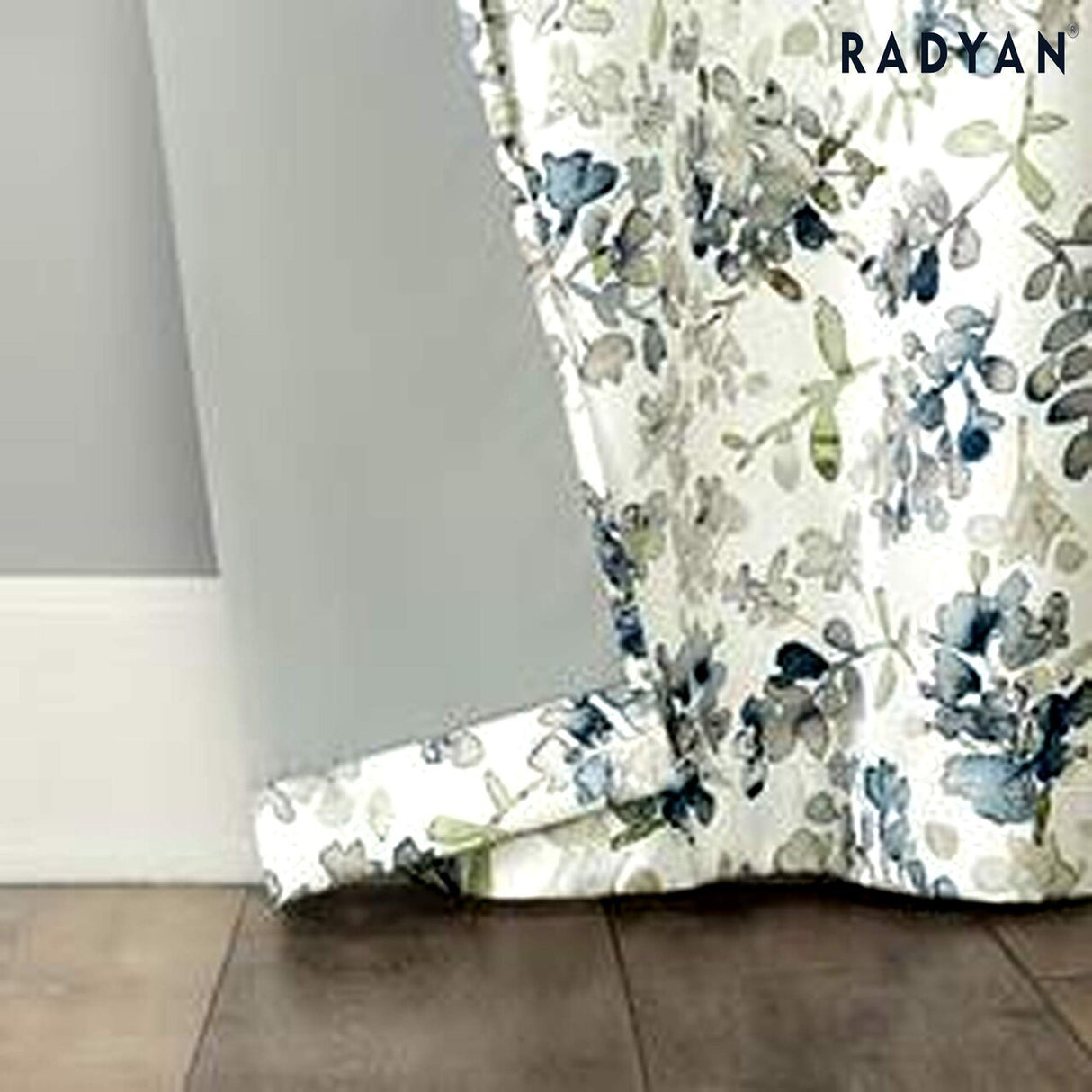 Sun Zero 2-Pack Arlo Textured Thermal Insulated Grommet Curtain Panel Pair Blue Floral 40x84 Inch