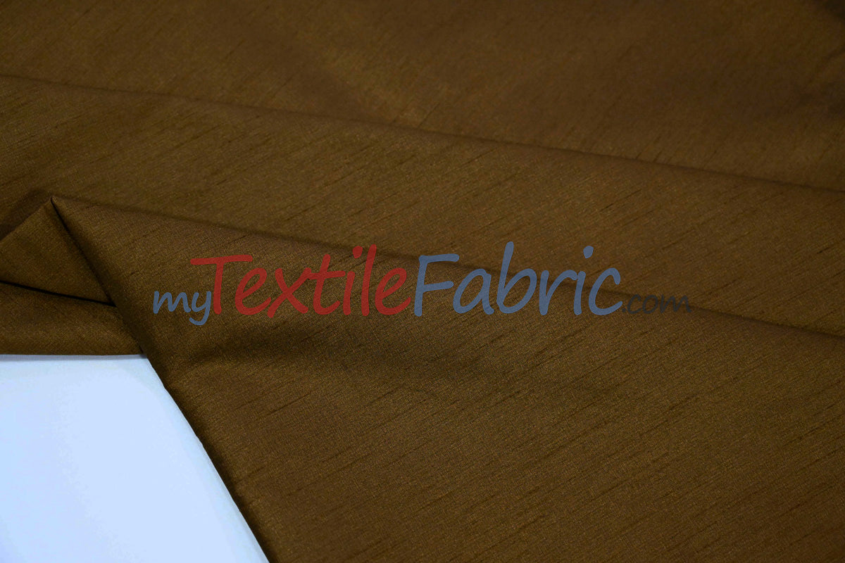 Faux Silk Polyester Dupioni Fabric - Solid Texture, 54" Width, Multiple Colors (Yards, Bolts, Sample Swatch)