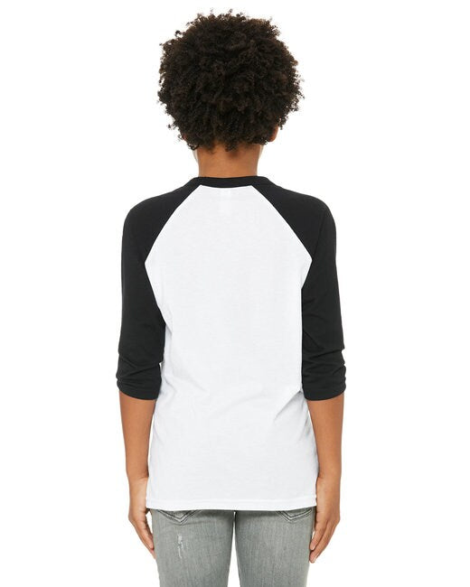 Bella + Canvas® Youth Three-Quarter Sleeve Baseball T-Shirt - 3200Y