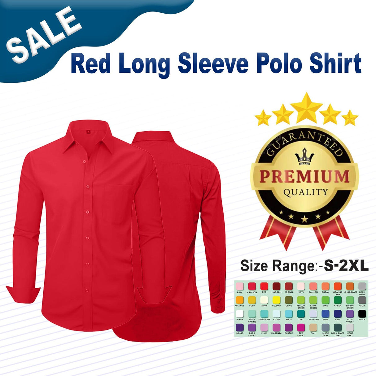Red Long Sleeve Polo Shirt