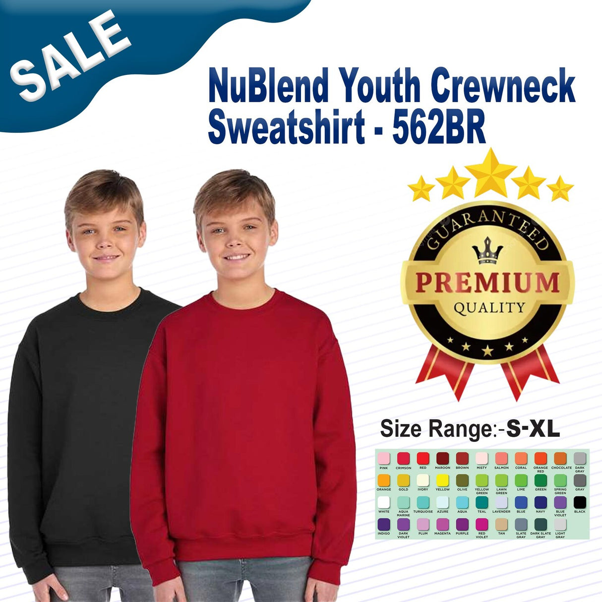 JERZEES® NuBlend Youth Crewneck Sweatshirt