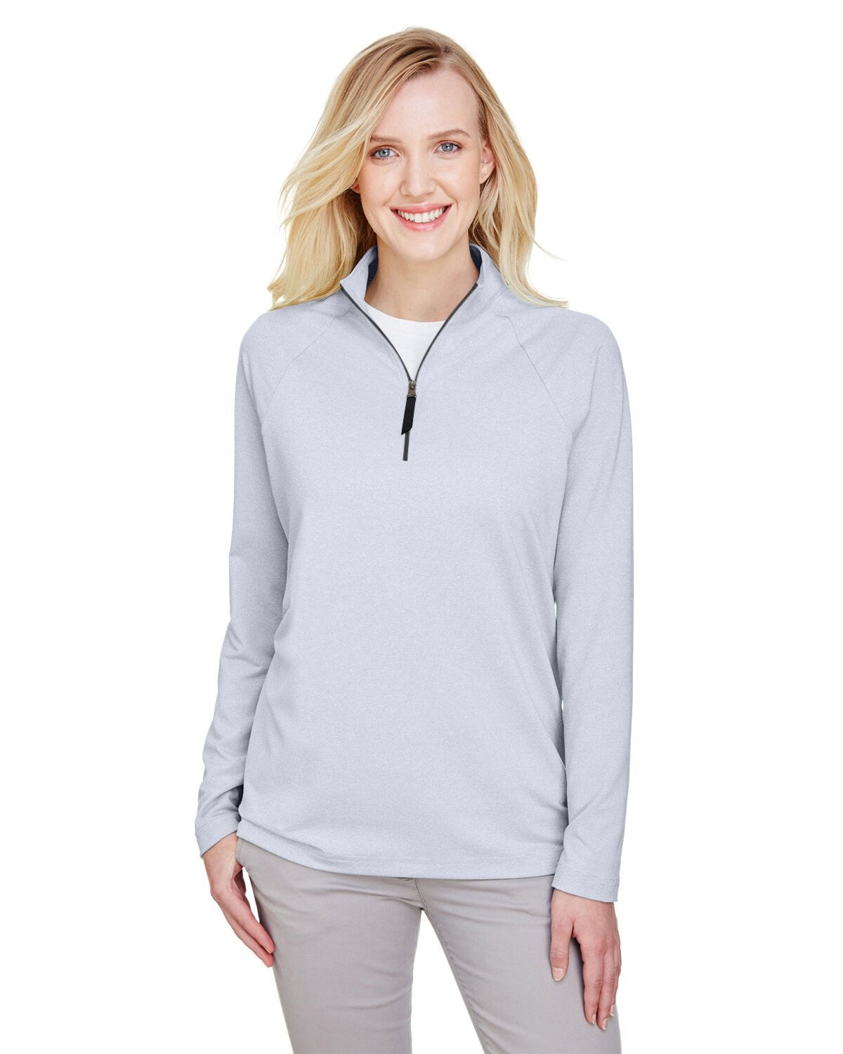 Devon & Jones® Ladies Clubhouse Micro-Stripe Quarter-Zip