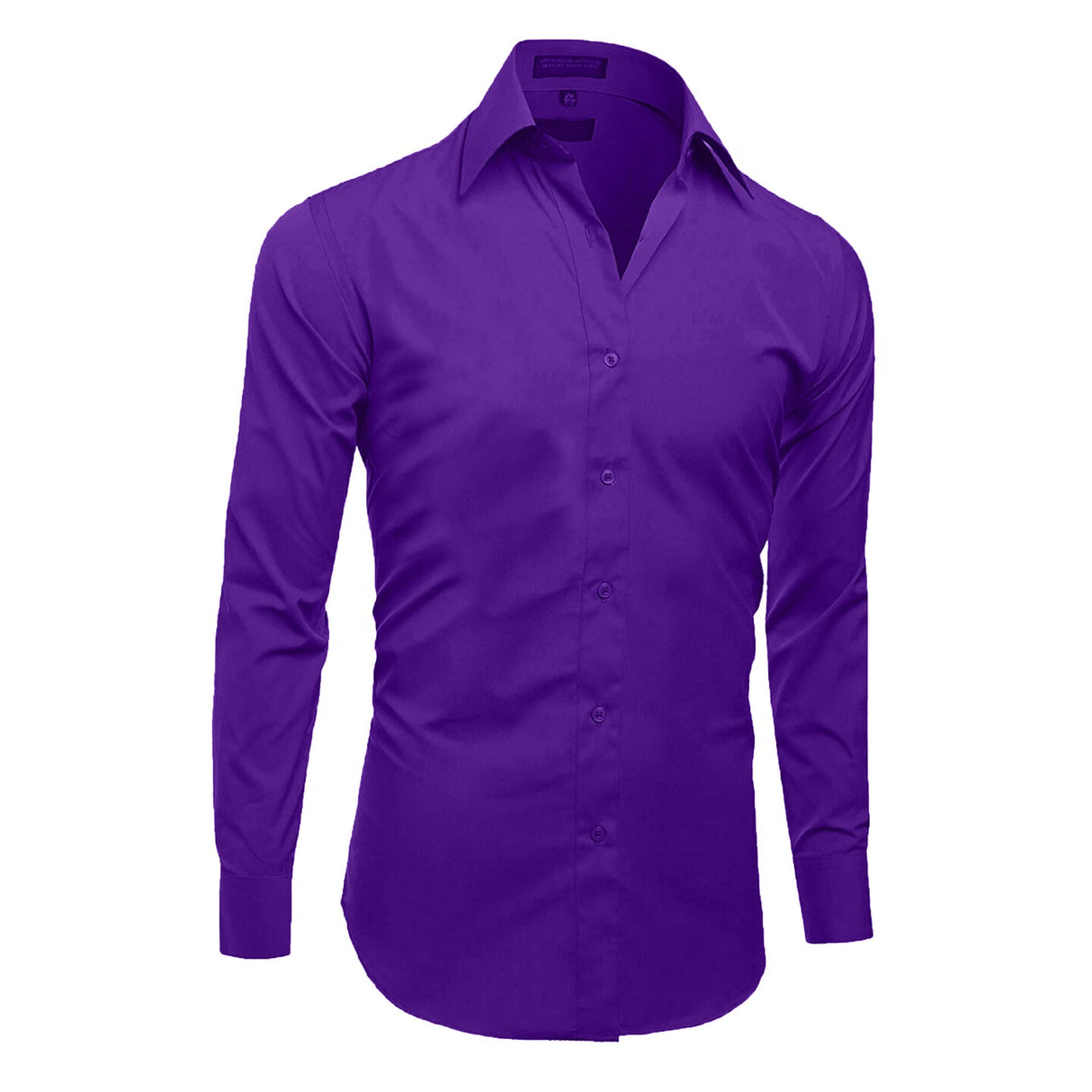 Purple Slim Fit Long Sleeve Polo Shirt