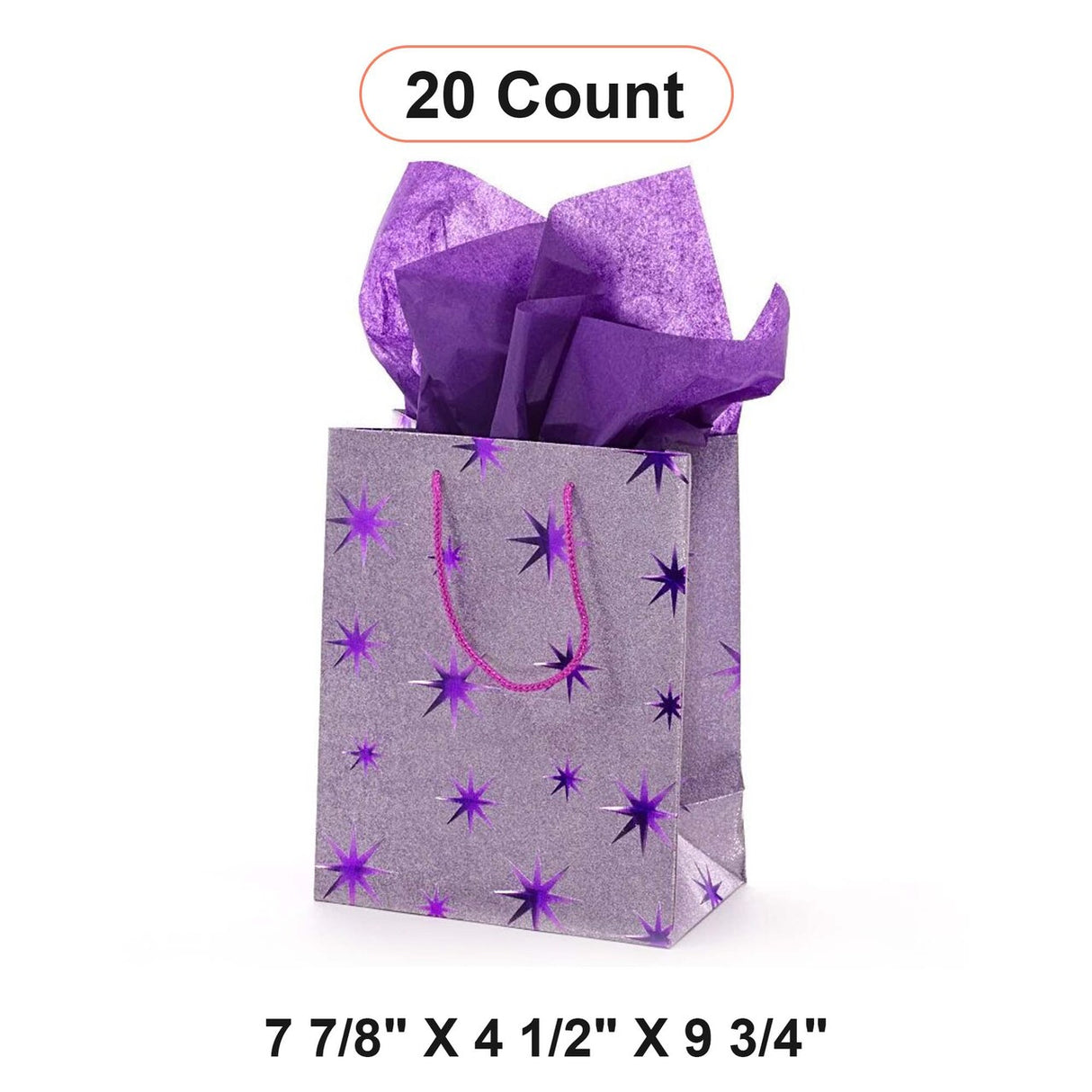 Trendy Metallic Star Tote 7.88" x 4.5" x 9.75"