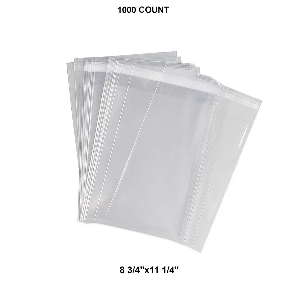 Strong Self-Sealing Bags with Lip 8 3/4" x 11 1/4" 1.6 mil