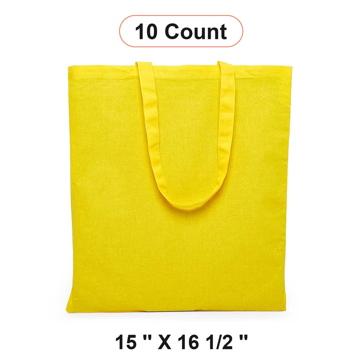 Practical Flat Cotton Tote 15" x 16 1/2"