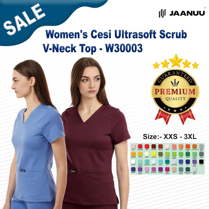 Jaanuu® Women's Cesi Ultrasoft Scrub V-Neck Top