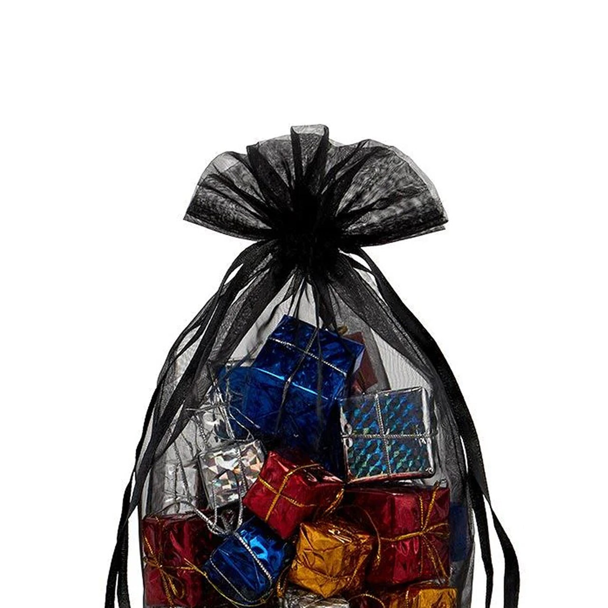 বিয়ের জন্য কার্ডবোর্ড স্কয়ার বটম অর্গানজা ব্যাগ ৪'' x ৪'' x ৯ ১/২''