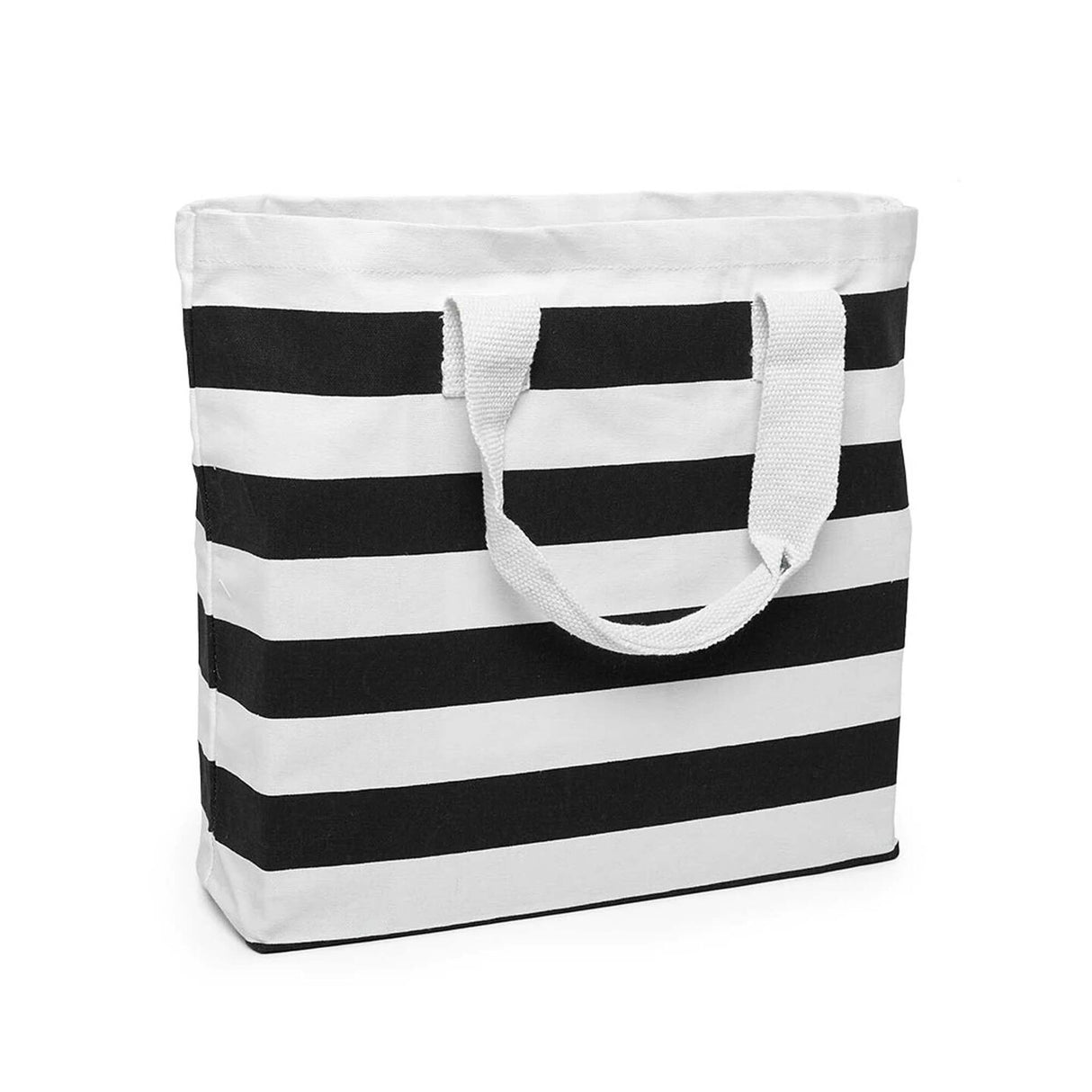 Large Stripe Canvas Tote Bags 17 5/16 '' x 4 1/4 '' x 14 '' for Groceries