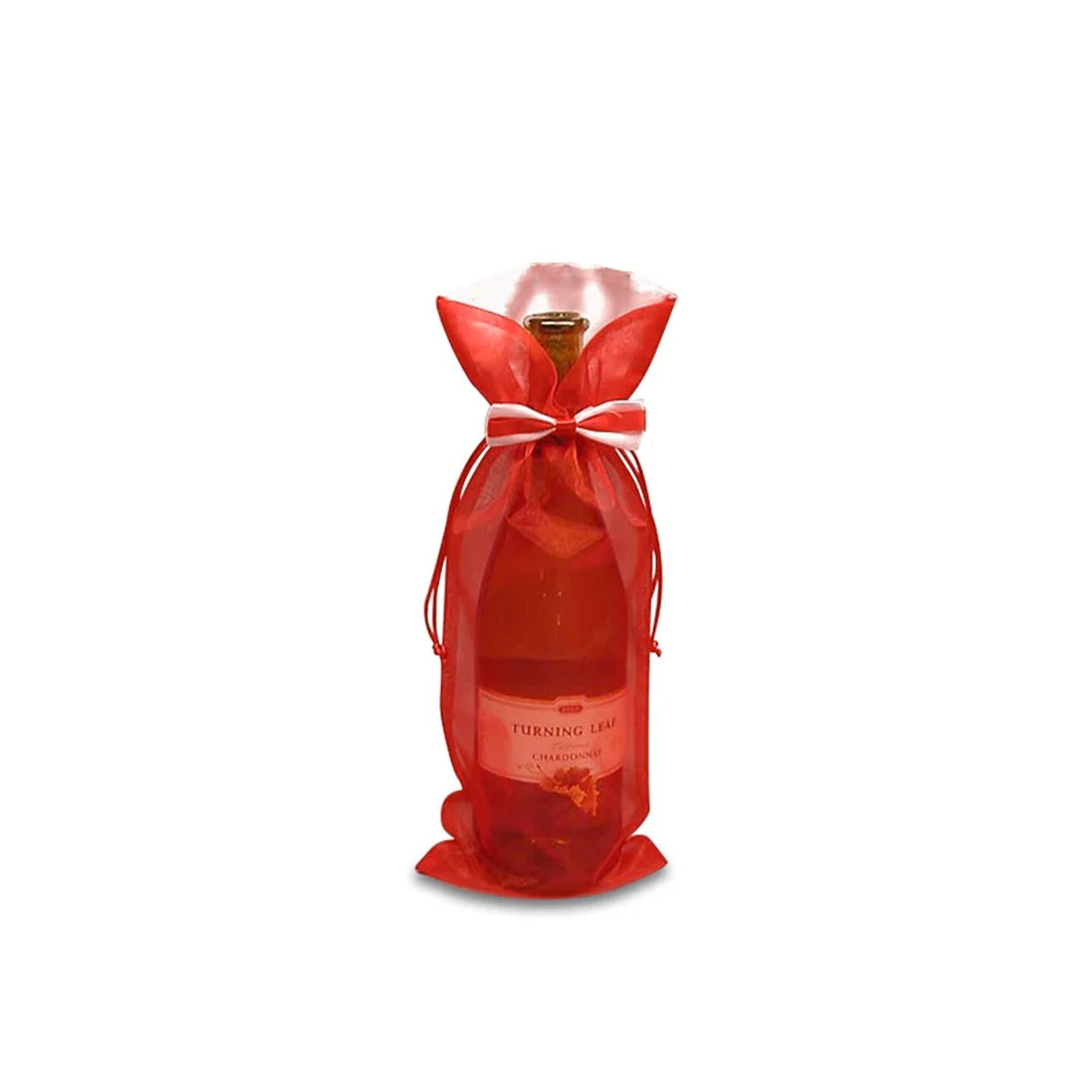 Decorative Bow Tie Organza Wine Bag 6" x 14"