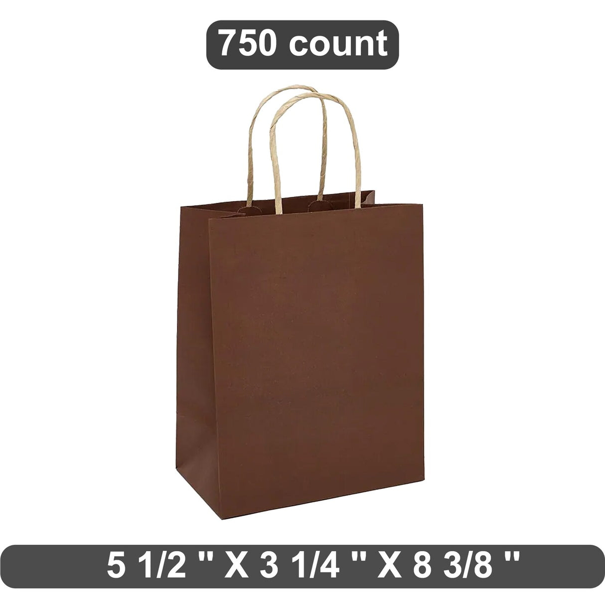 Diminutive Kraft Paper Tinted Bag 5.5" x 3.25" x 8.375"
