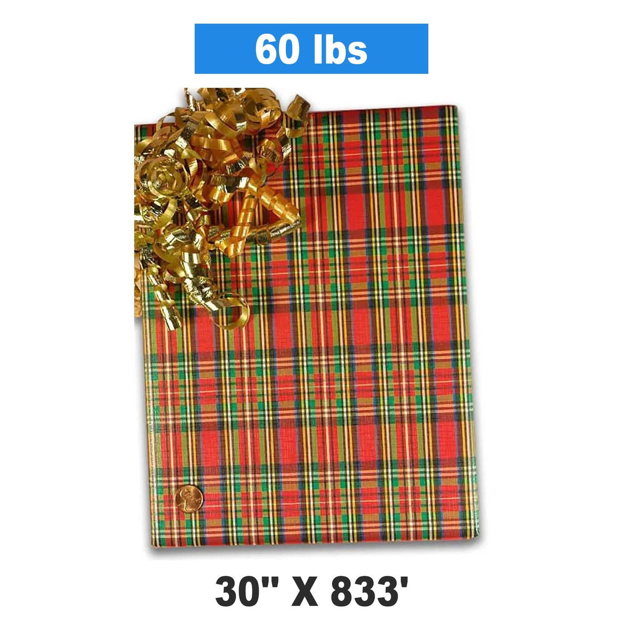 Plaid Christmas Wrapping Paper Embossed Plaid 30 ''*833 '