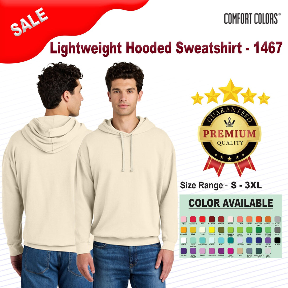 Comfort Colors® Lightweight Hooded Sweatshirt
