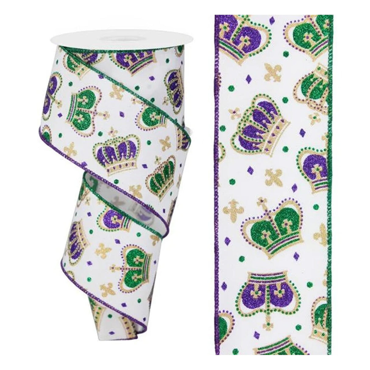 Mardi Gras Mask Wired Ribbon 2.5" x 10 Yards