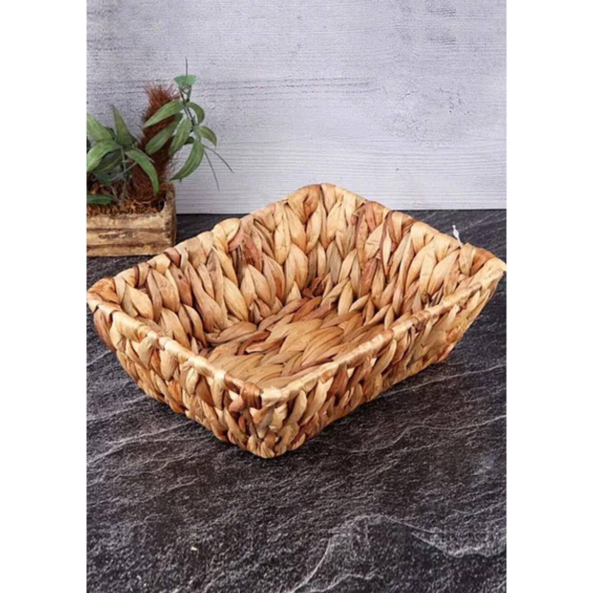 Natural Rush Rectangular Basket Trays Perfectly 11 3/8''x8 5/8''