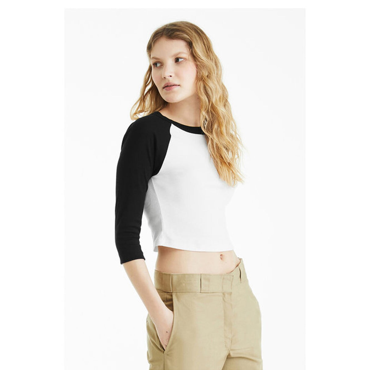 Bella + Canvas® Ladies Micro Ribbed Three Quarter Raglan Baby T Shirt