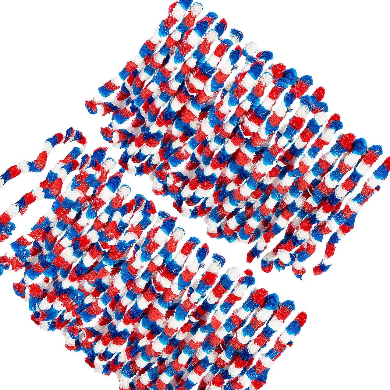 36" Bulk 48 Pieces Patriotic Red, White & Blue Tri-Color Plastic Leis
