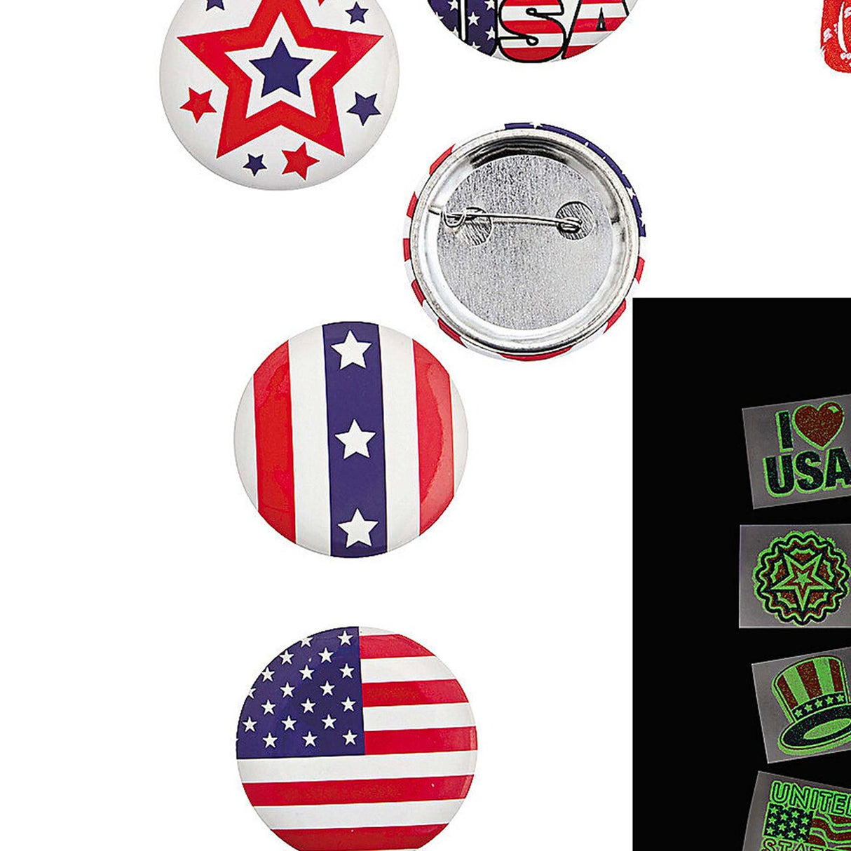 Bulk 168 Pieces Value Patriotic Jewelry & Wearables Kit
