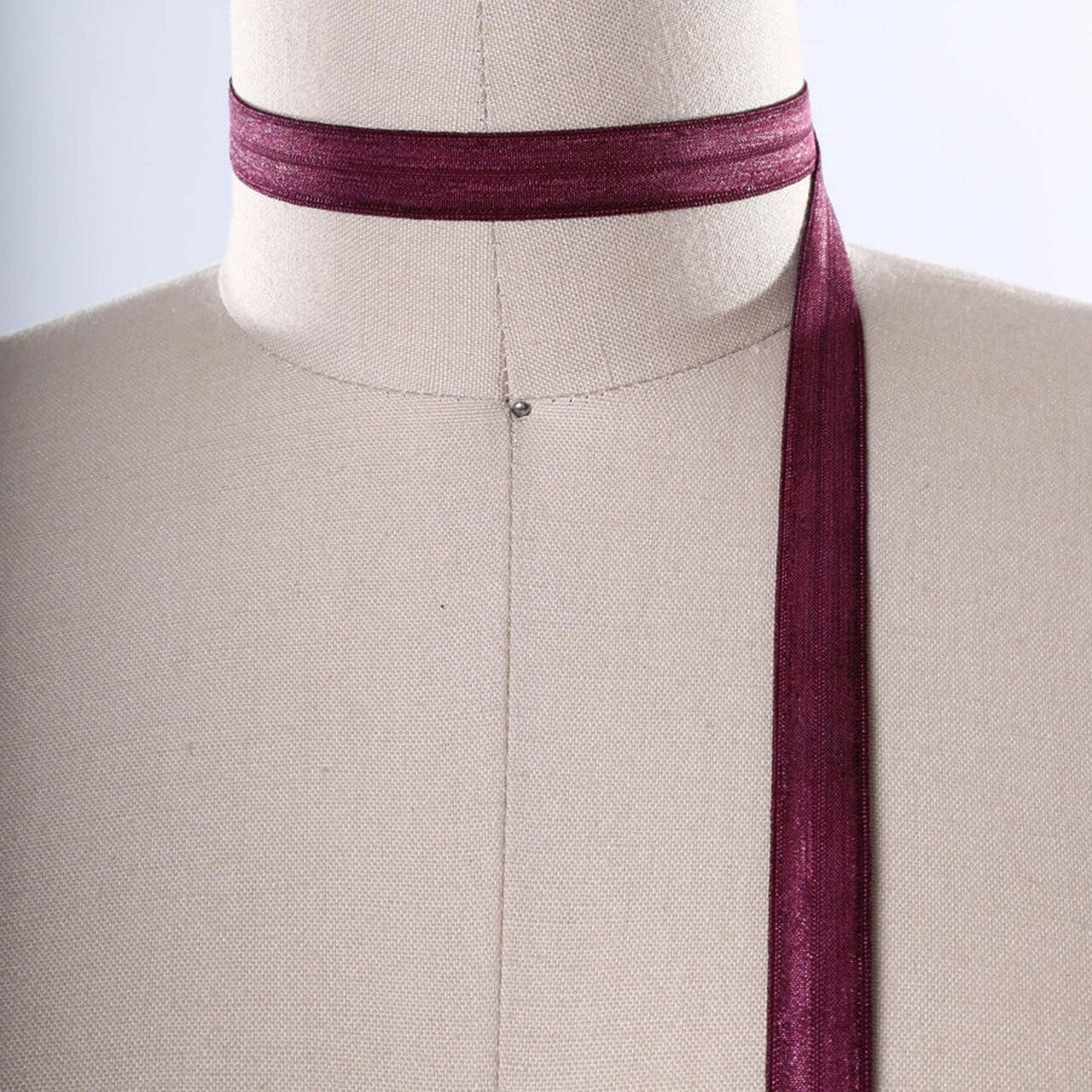 5/8" 3 Yards Deep Wine Burgundy Fold Over Elastic Trim Soft Stretch Bias Sewing