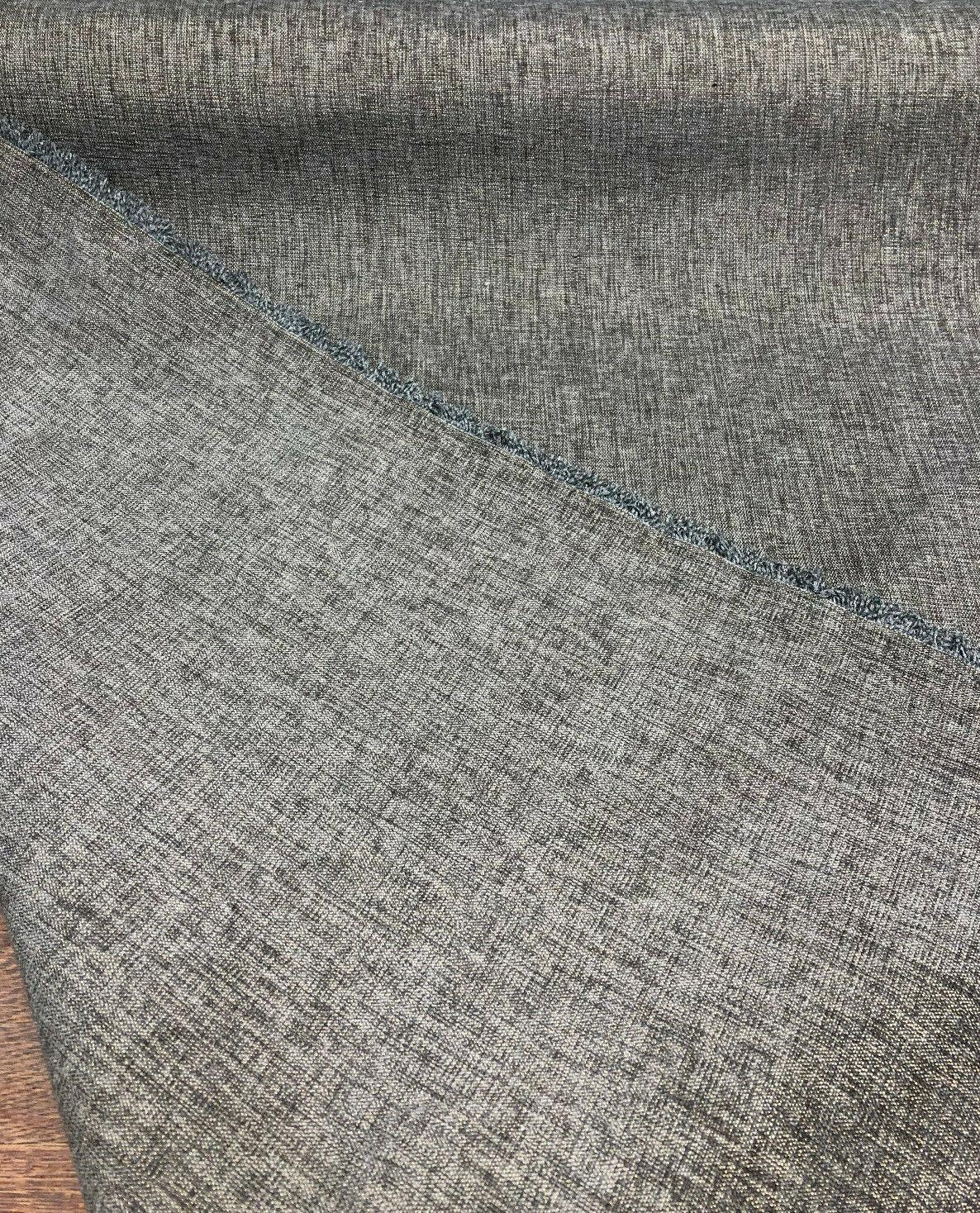 Entourage Wolf Shabby Grained Woven Upholstery Fabric - Gray, Green, Gold Basketweave, 56" Width (By The Yard)