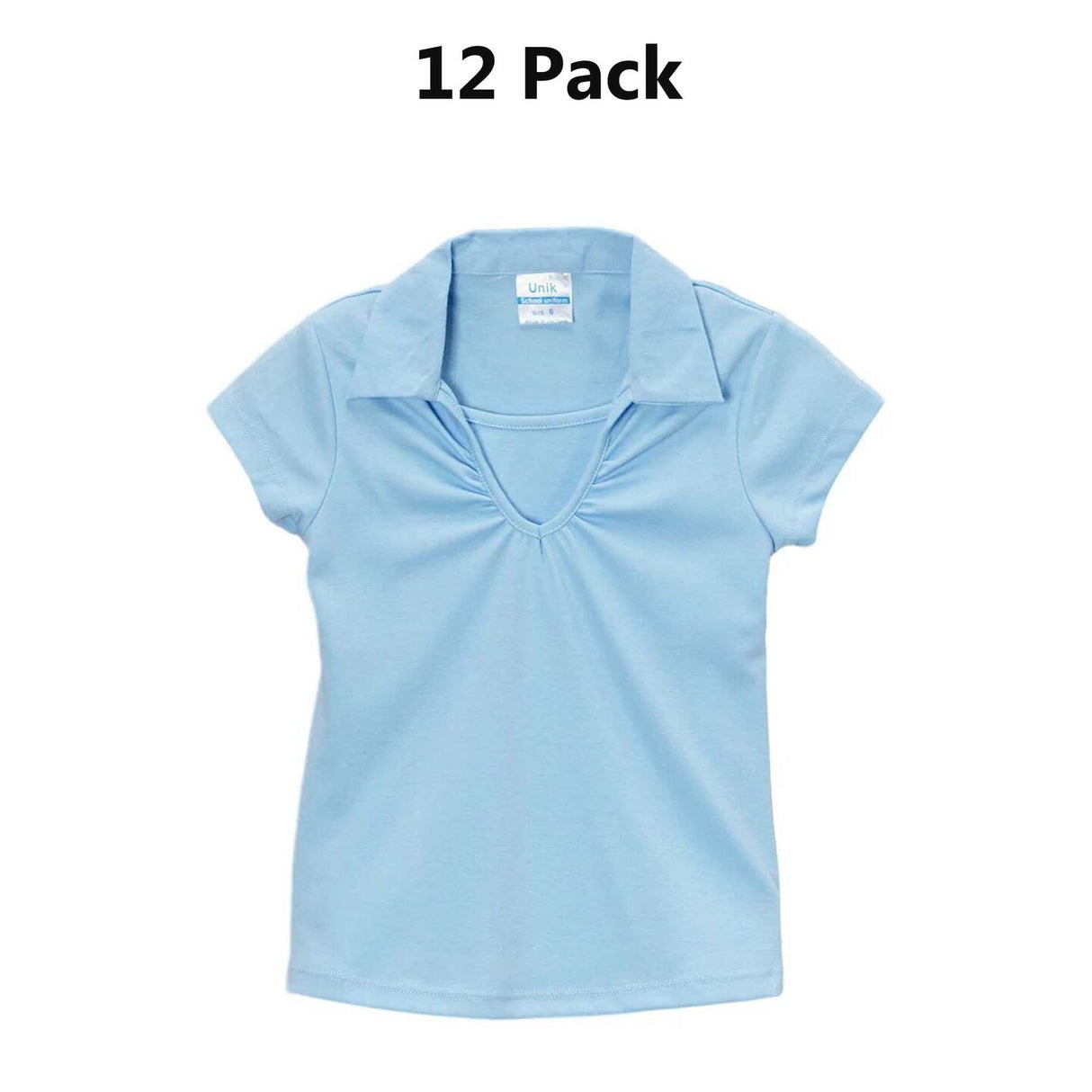 Girl's Uniform V Neck Collar Shirt