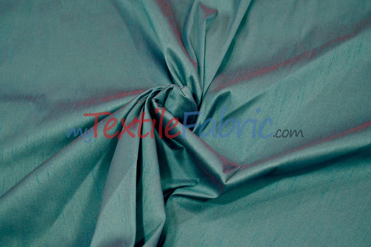 Faux Silk Polyester Dupioni Fabric - Solid Texture, 54" Width, Multiple Colors (Yards, Bolts, Sample Swatch)