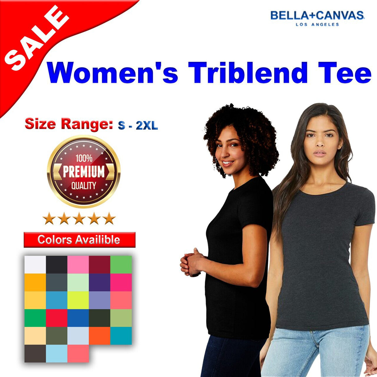 BELLA+CANVAS® Women's Triblend Crewneck Short Sleeve Tee