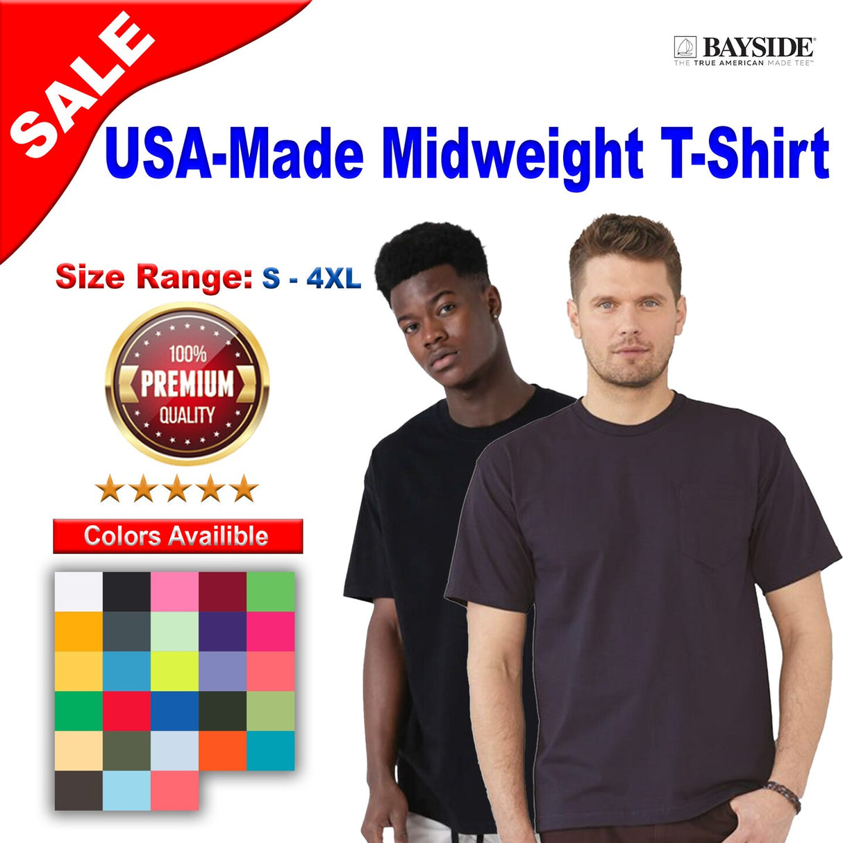 Bayside® USA-Made Midweight T-Shirt