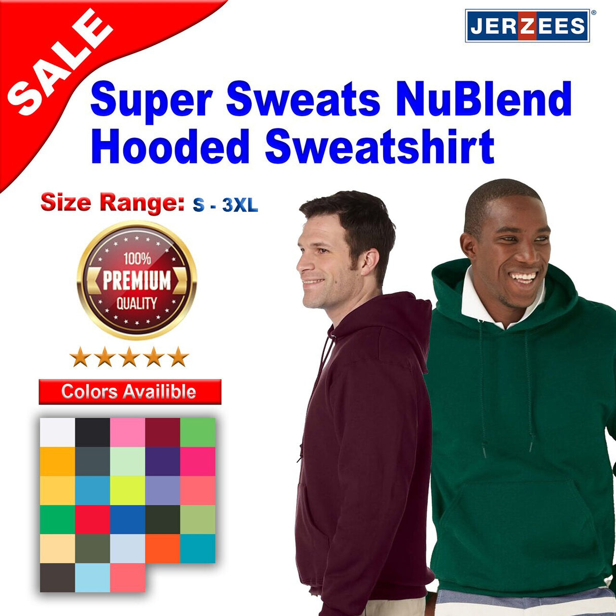 JERZEES® Super Sweats Long Sleeve NuBlend Hooded Sweatshirt