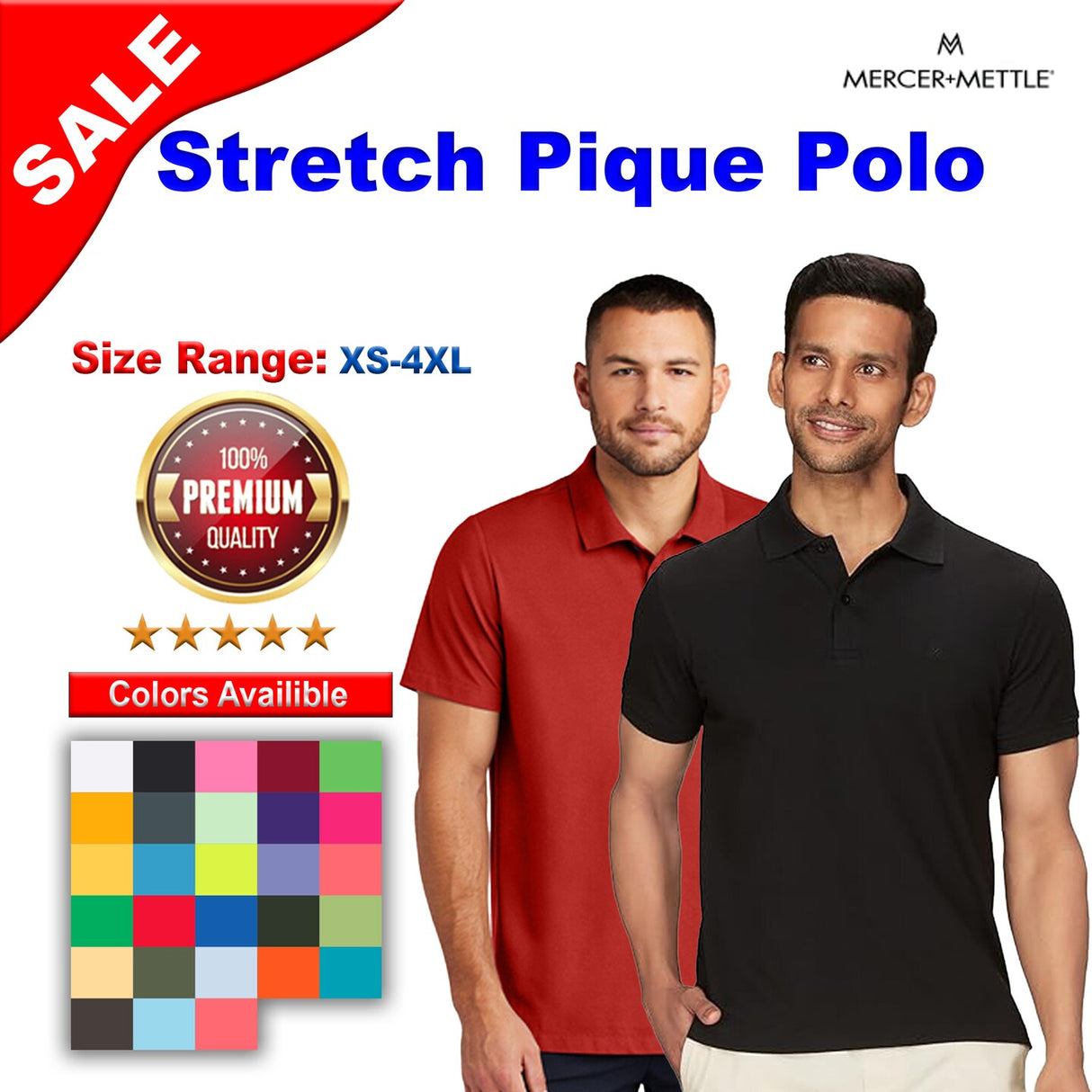 Mercer+Mettle® Stretch Pique Polo