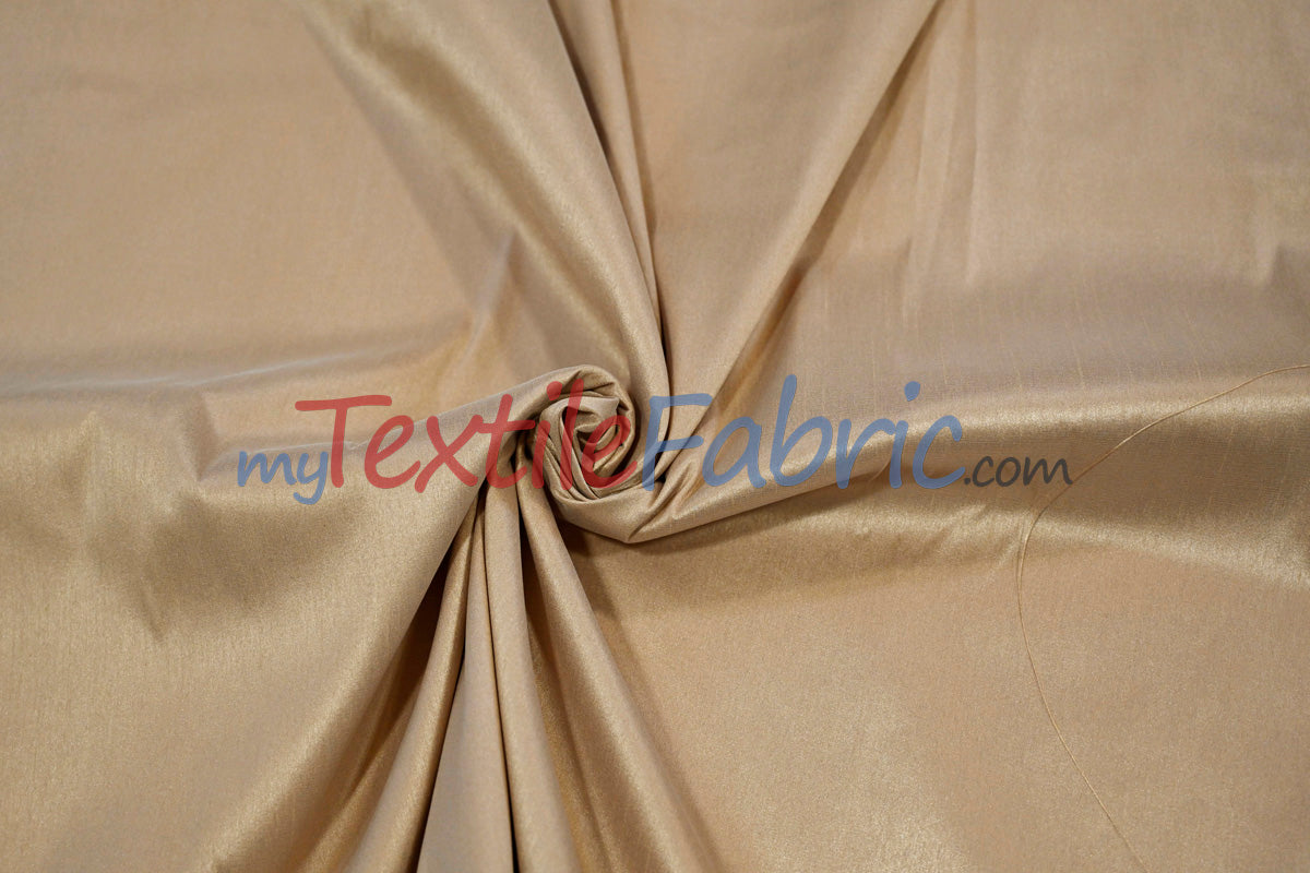 Faux Silk Polyester Dupioni Fabric - Solid Texture, 54" Width, Multiple Colors (Yards, Bolts, Sample Swatch)