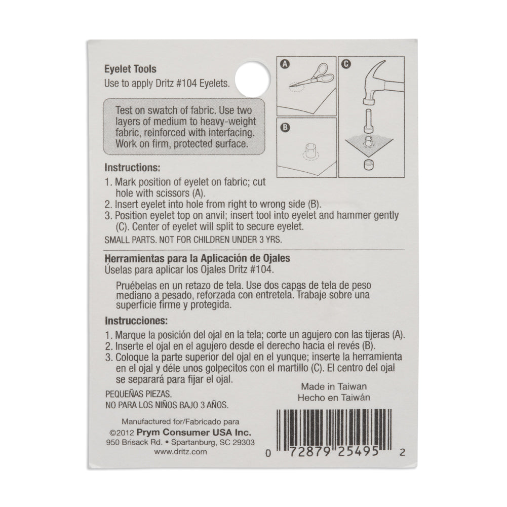 Dritz Eyelet Tool - Size #104 for 5/32" Eyelets