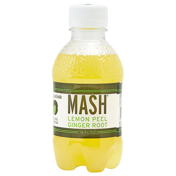 Boylan Bottling Co. Mash Lemon Peel Ginger Root Sparkling Fruit Beverage 16 fl. oz. - 12/Case