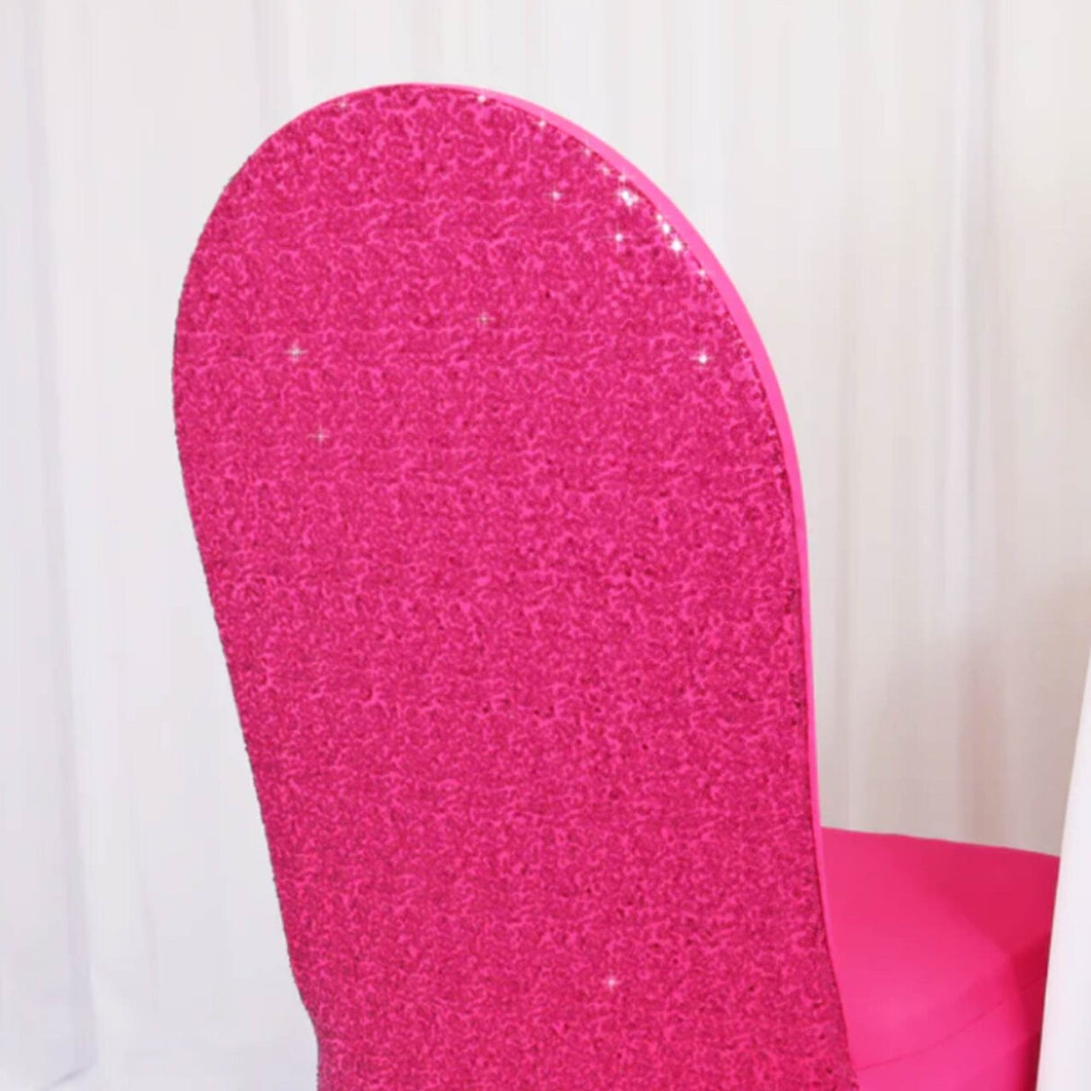 1 Piece Fuchsia Sequin Spandex Banquet Chair Cover for Glamorous Event Seating