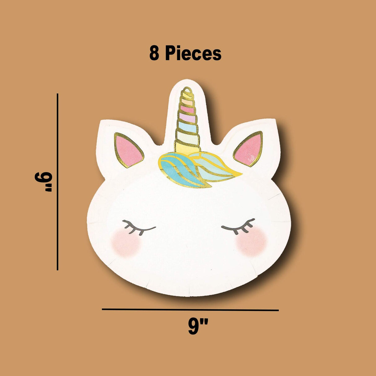8 Count We Heart Unicorns Face Paper Dinner Plates 9 Inch Magical Unicorn Theme Party Supplies