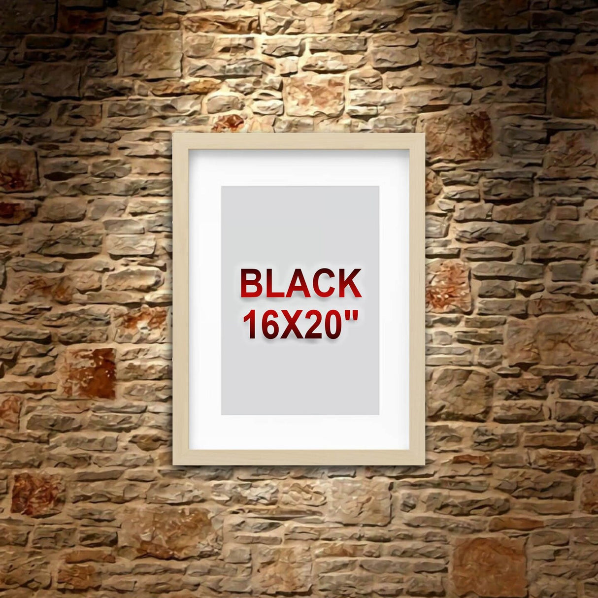 Birch Effect Frame with Mount, 12x16" – Horizontal/Vertical, No-Nail Hanging, Depth Display!