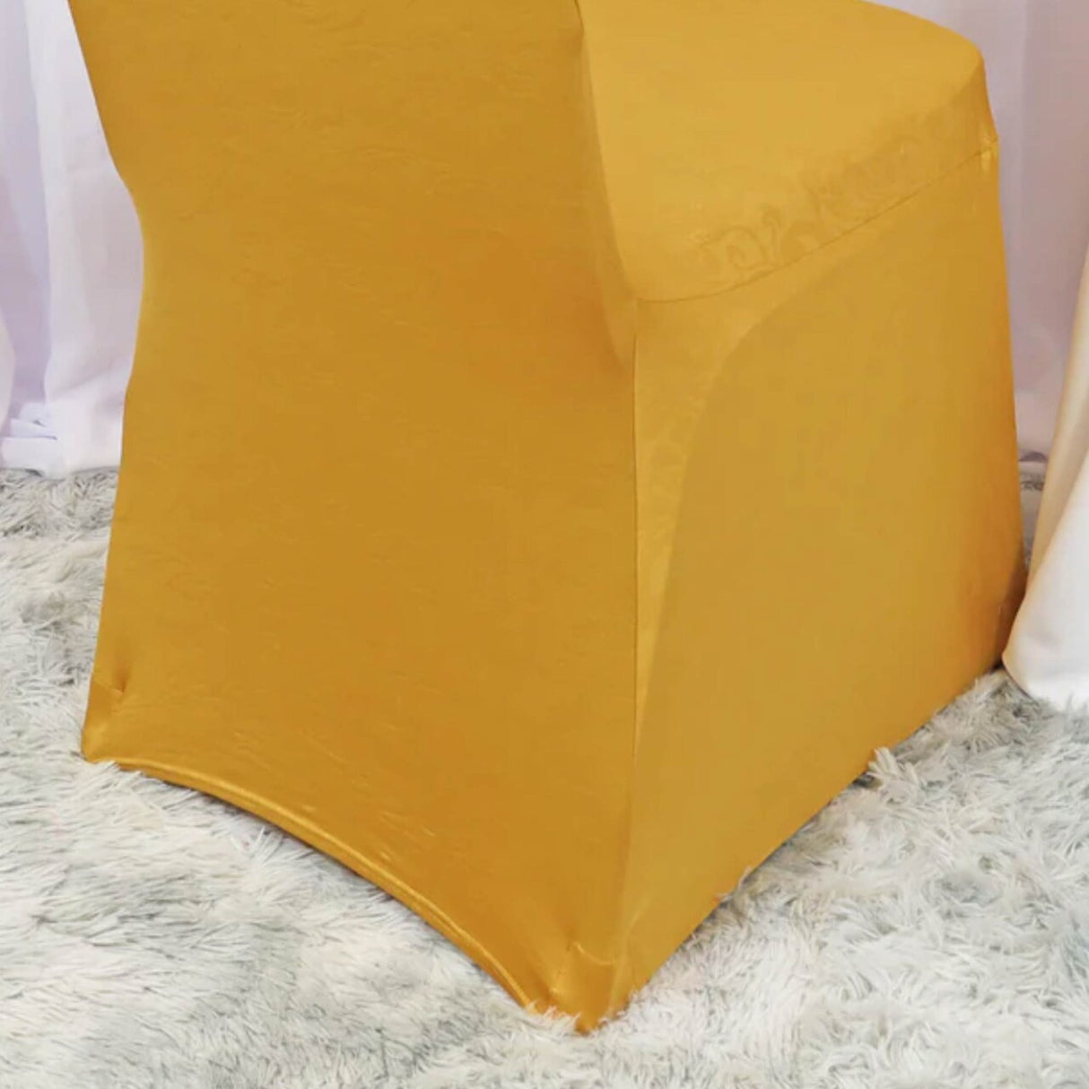 1 Piece Gold Embossed Vintage Spandex Banquet Chair Cover for Elegant Events