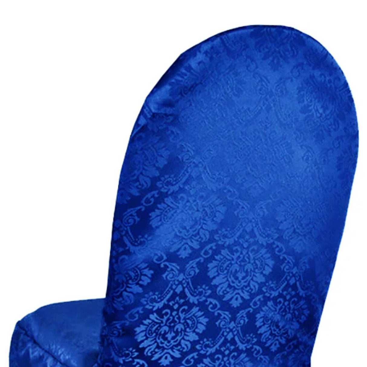 1 Piece Classic Damask Jacquard Polyester Chair Seat Cover Royal Blue