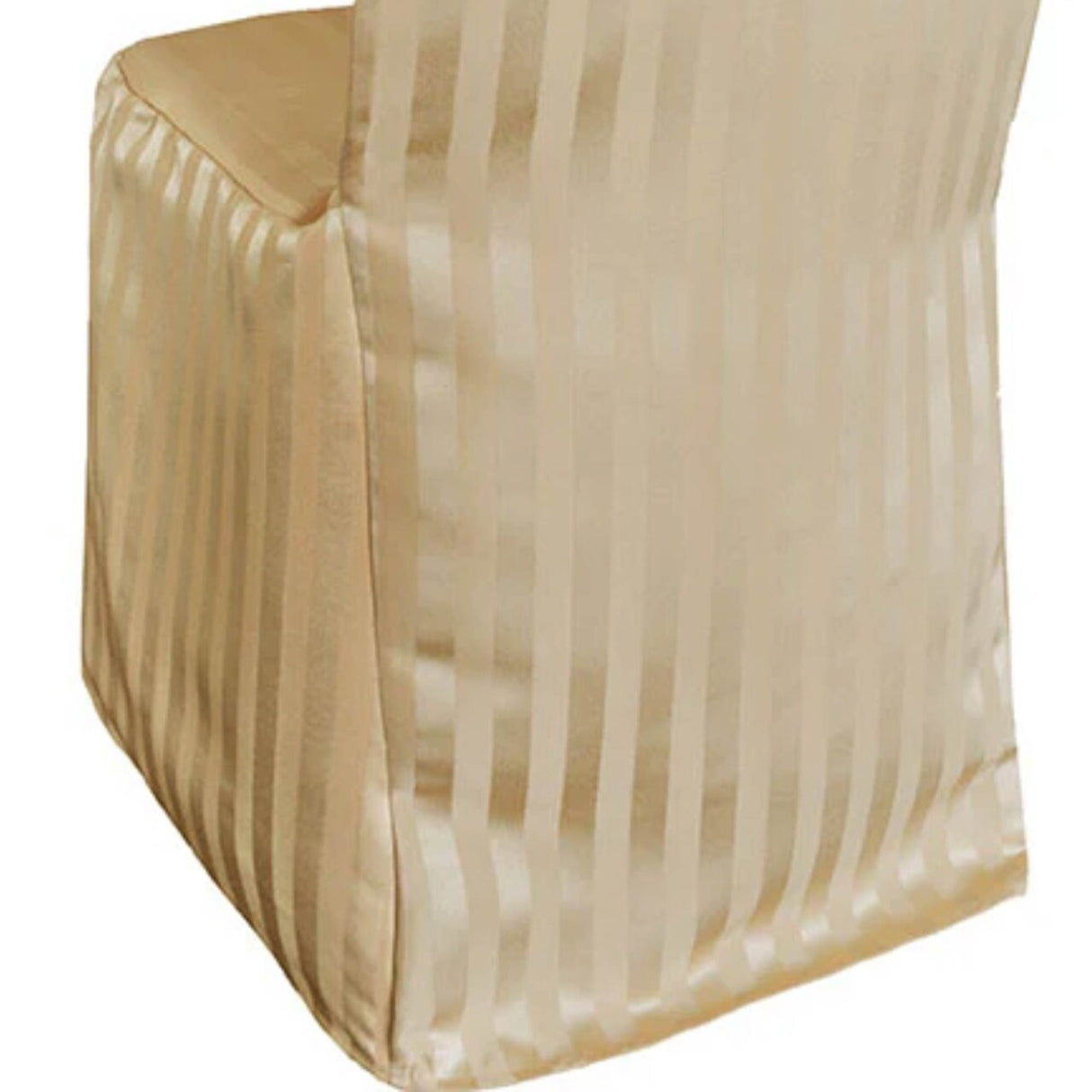 1 Piece Striped Jacquard Polyester Banquet Chair Cover Champagne Elegant Wedding Decor