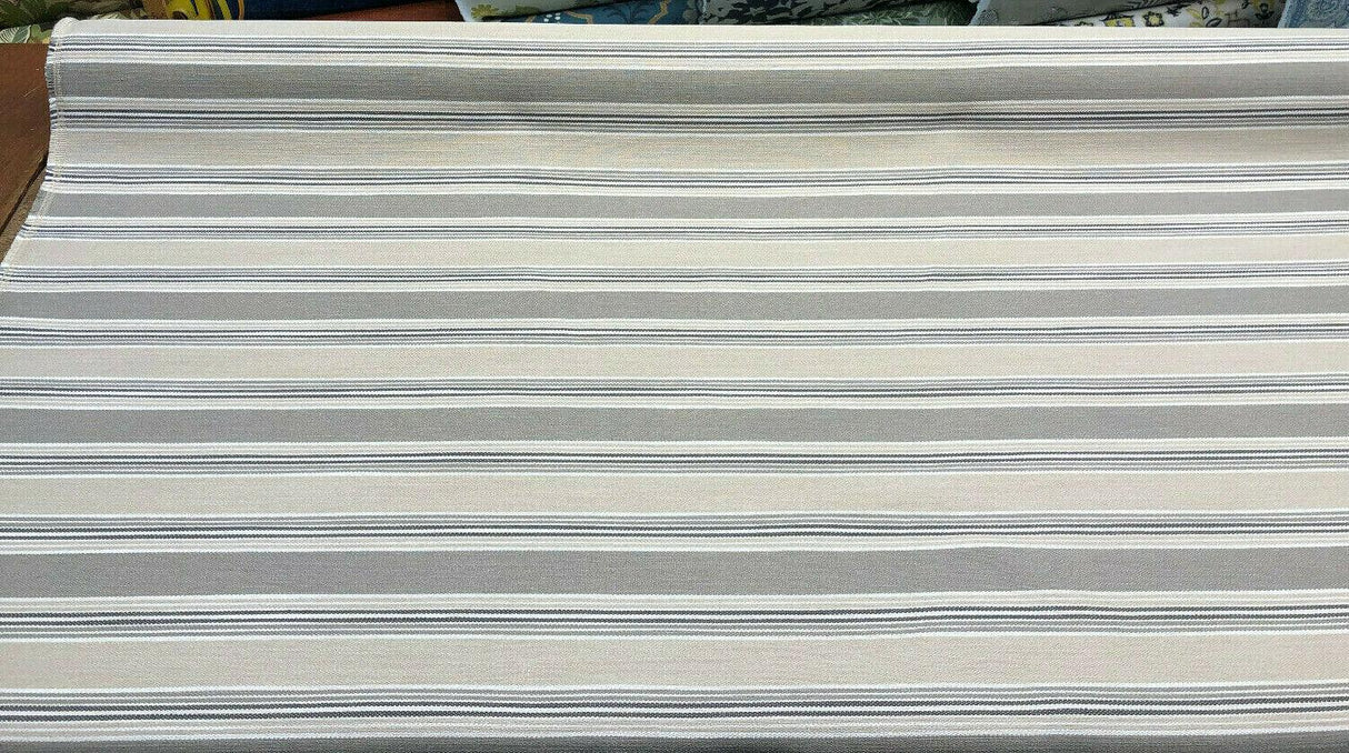 Cowen Polyester Upholstery Fabric - Beige White Stone Stripe, 56" Width, 6" Vertical Repeat (1 Yard)