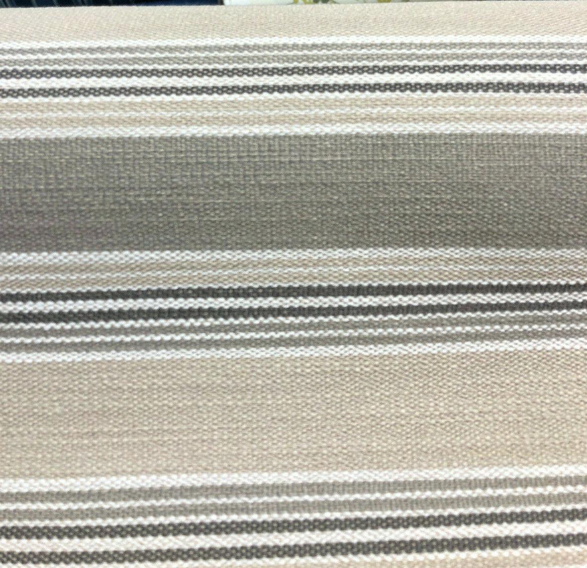 Cowen Polyester Upholstery Fabric - Beige White Stone Stripe, 56" Width, 6" Vertical Repeat (1 Yard)