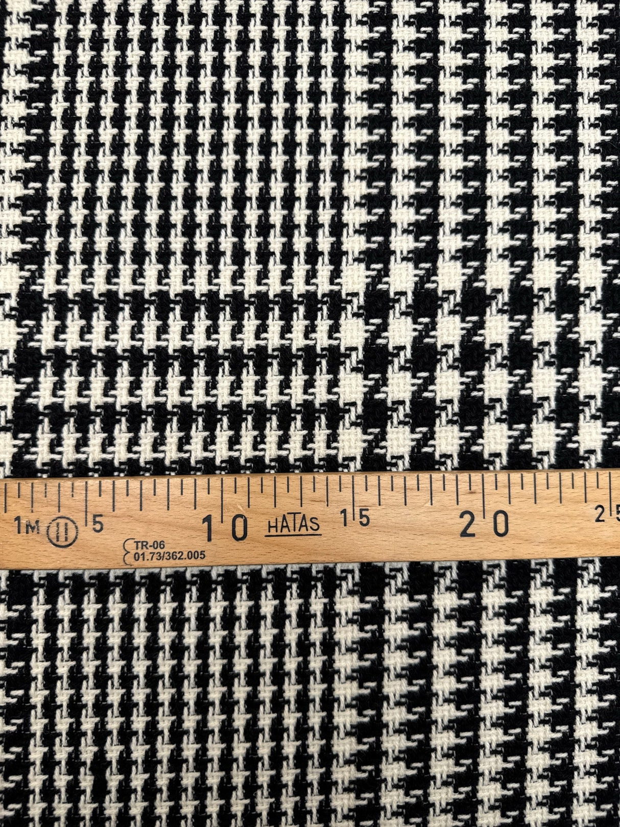 Wool Tweed Checked Black White