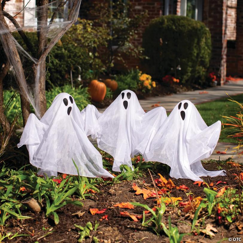 20" LED Ghost Yard Stakes - 3 Pc.