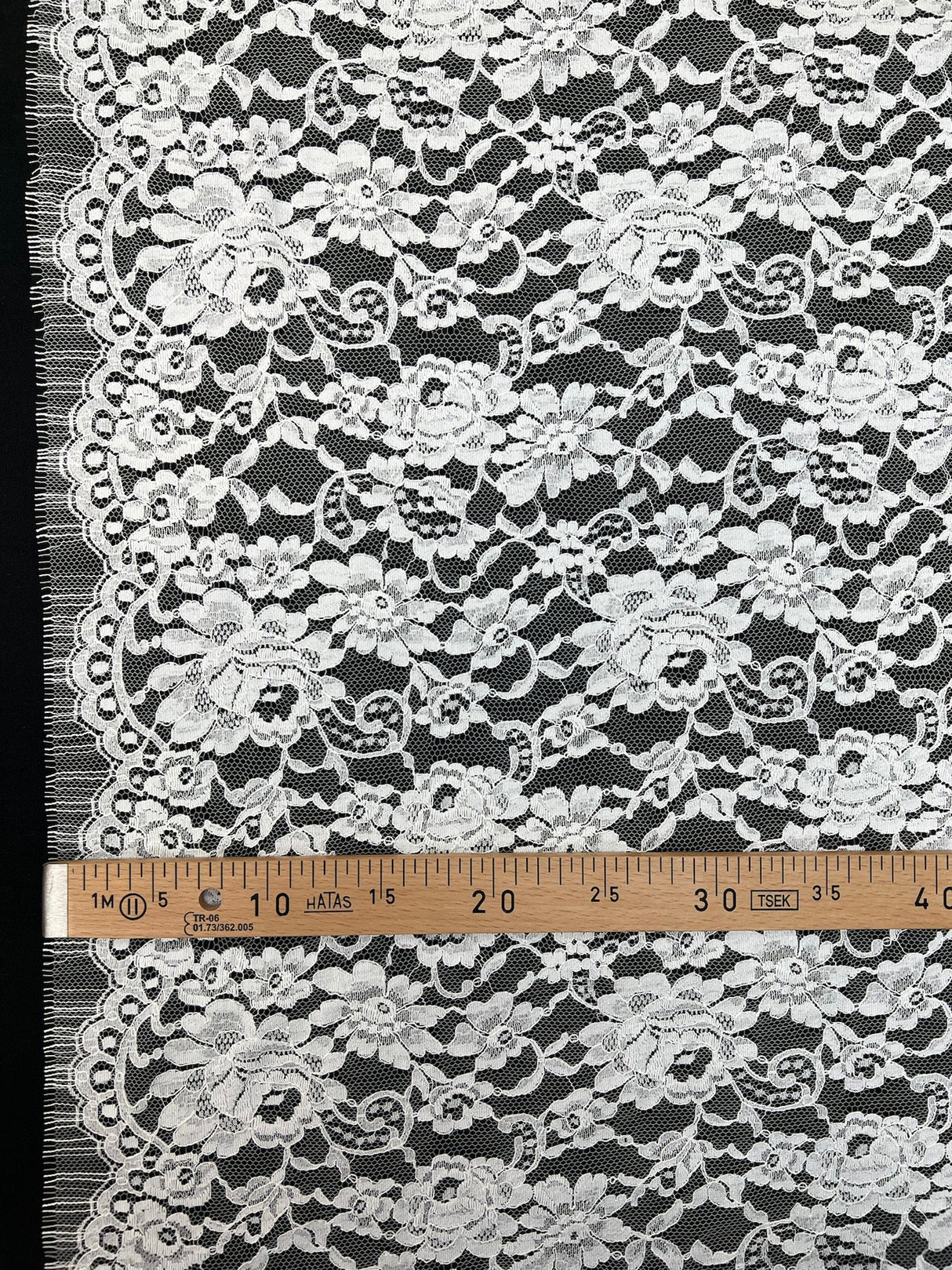 Cotton Lace Mesh Floral White