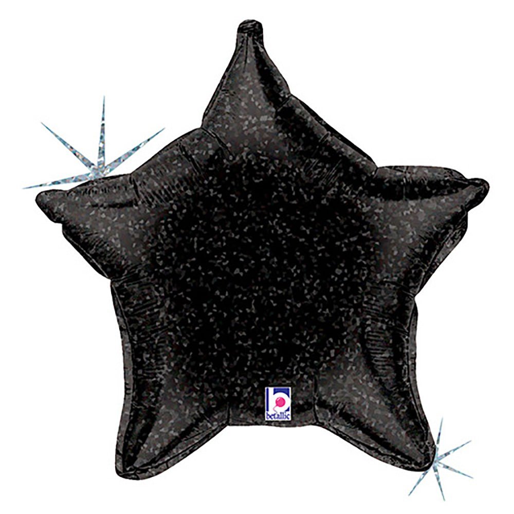 Foil Balloon 21 Inch Black Holographic Star